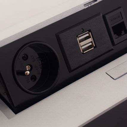 Gaveta com tomadas 2x230V/2xUSB/1xRJ45