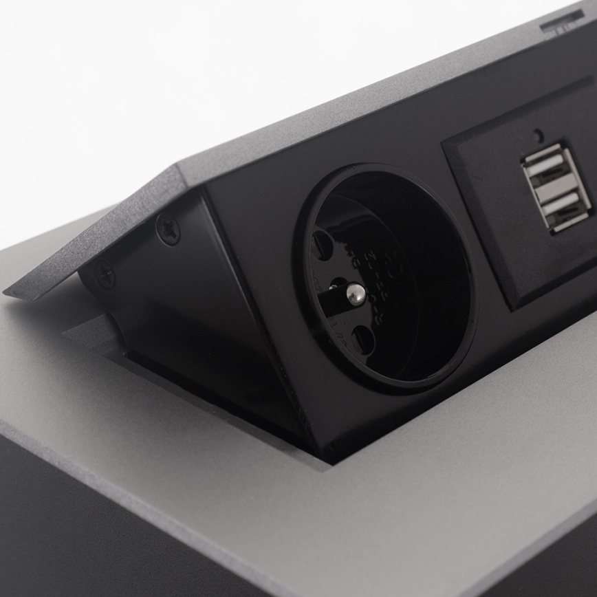 Gaveta com tomadas 2x230V/2xUSB/1xRJ45