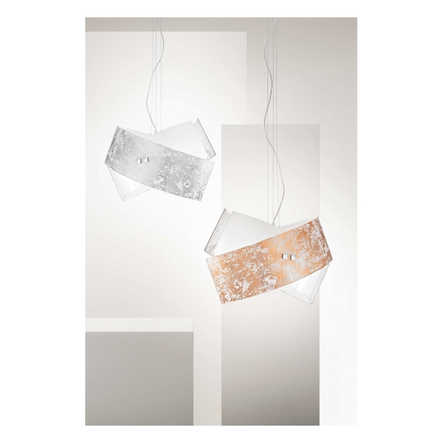 Gea Luce CAMILLA S G arg - Candelabro suspenso CAMILLA 2xE27/70W/230V prateado