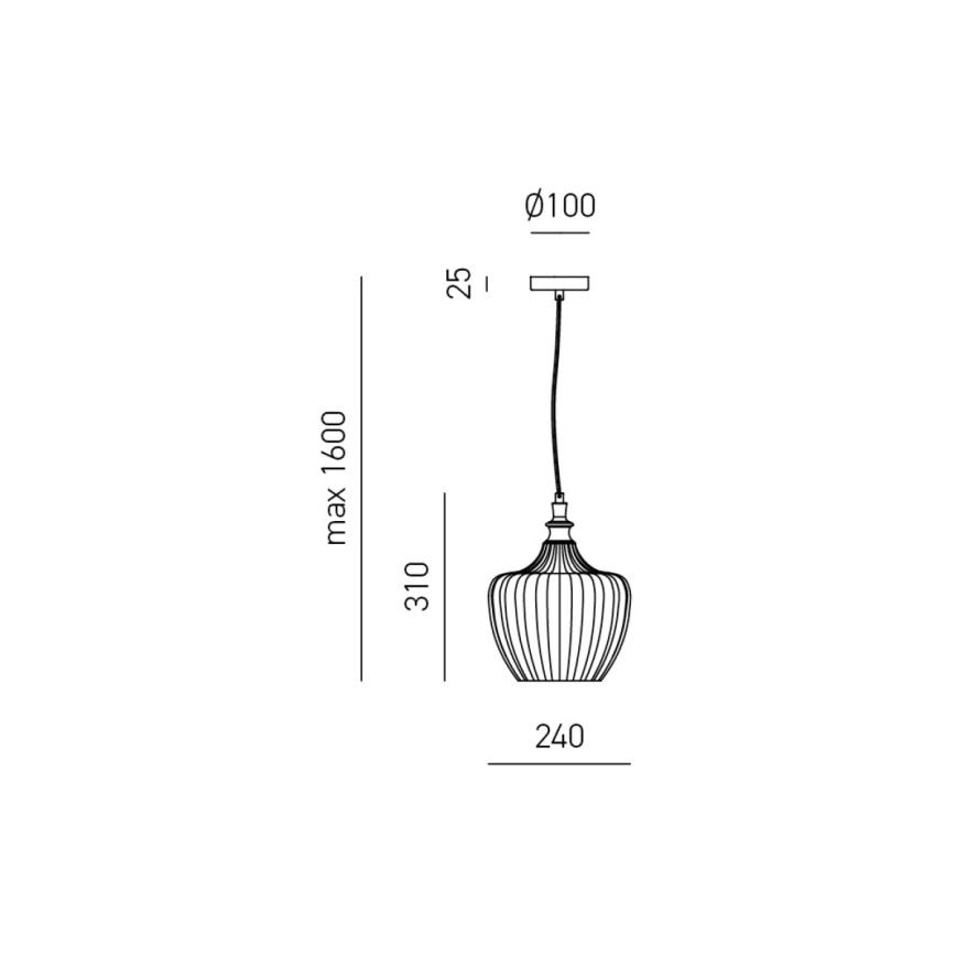 Gea Luce CLEOFE S/10 A - Candelabro suspenso CLEOFE 1xE27/60W/230V diâmetro 24 cm