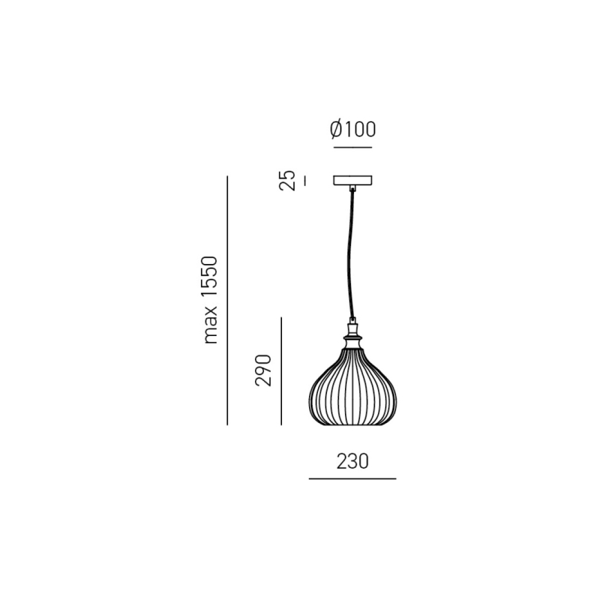 Gea Luce CLEOFE S/11 A - Candelabro suspenso CLEOFE 1xE27/60W/230V diâmetro 23 cm