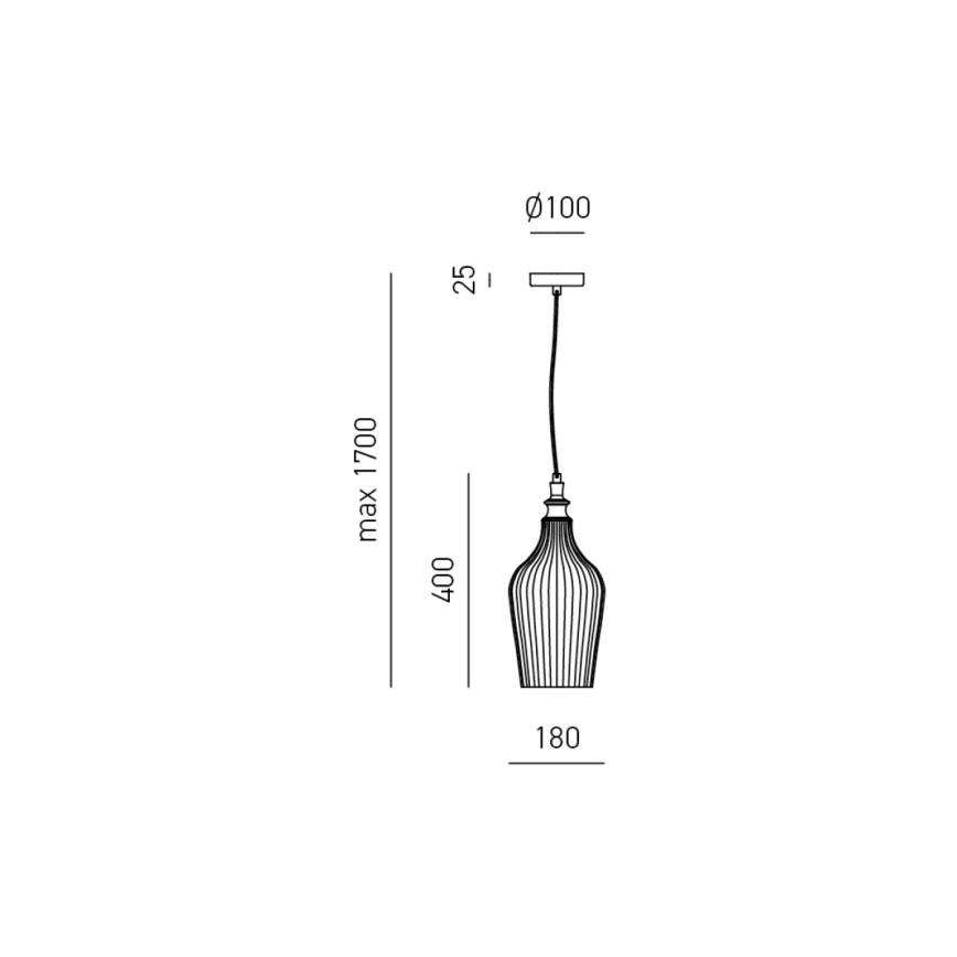 Gea Luce CLEOFE S/12 A - Candelabro suspenso CLEOFE 1xE27/60W/230V diâmetro 18 cm