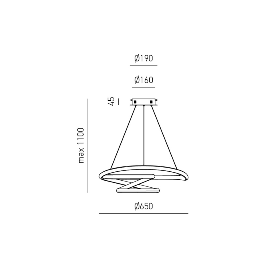Gea Luce DIVA S G ORO - Candelabro suspenso LED com regulação DIVA LED/44W/230V dourada
