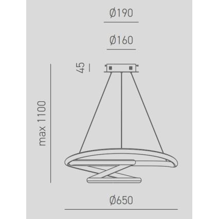 Gea Luce DIVA S G TITANIO - Candelabro suspenso LED com regulação DIVA LED/44W/230V cinzento