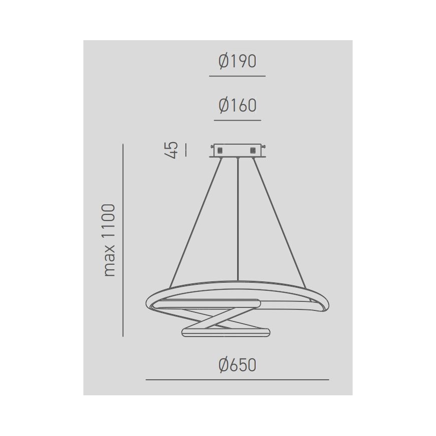 Gea Luce DIVA S G TITANIO - Candelabro suspenso LED com regulação DIVA LED/44W/230V cinzento