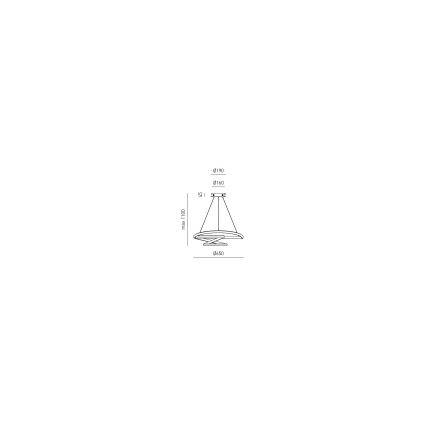 Gea Luce DIVA S G TITANIO - Candelabro suspenso LED com regulação DIVA LED/44W/230V cinzento