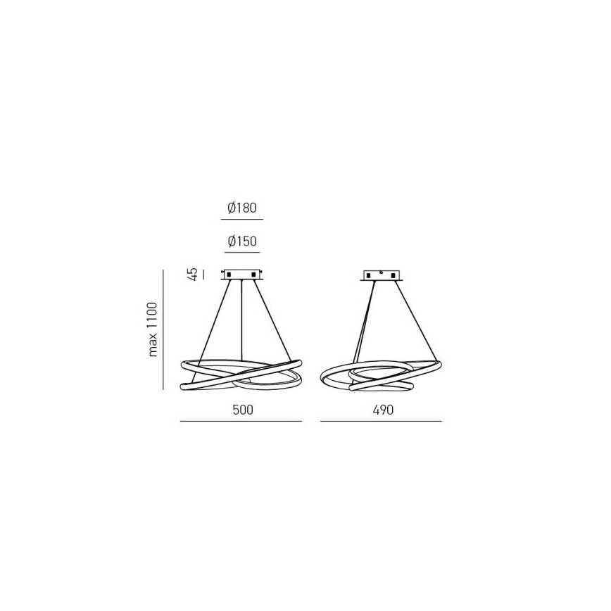 Gea Luce DIVA S P ORO - Candelabro suspenso LED com regulação DIVA LED/43W/230V dourada