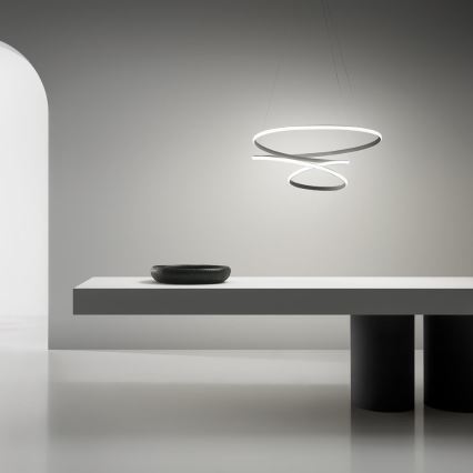 Gea Luce DIVA S P TITANIO - Candelabro suspenso LED com regulação DIVA LED/43W/230V antracite
