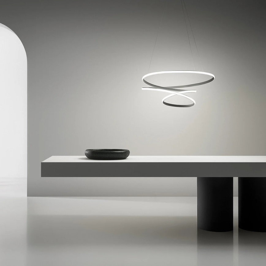 Gea Luce DIVA S/S TITANIO -  Candelabro suspenso LED com regulação DIVA LED/80W/230V cinzento