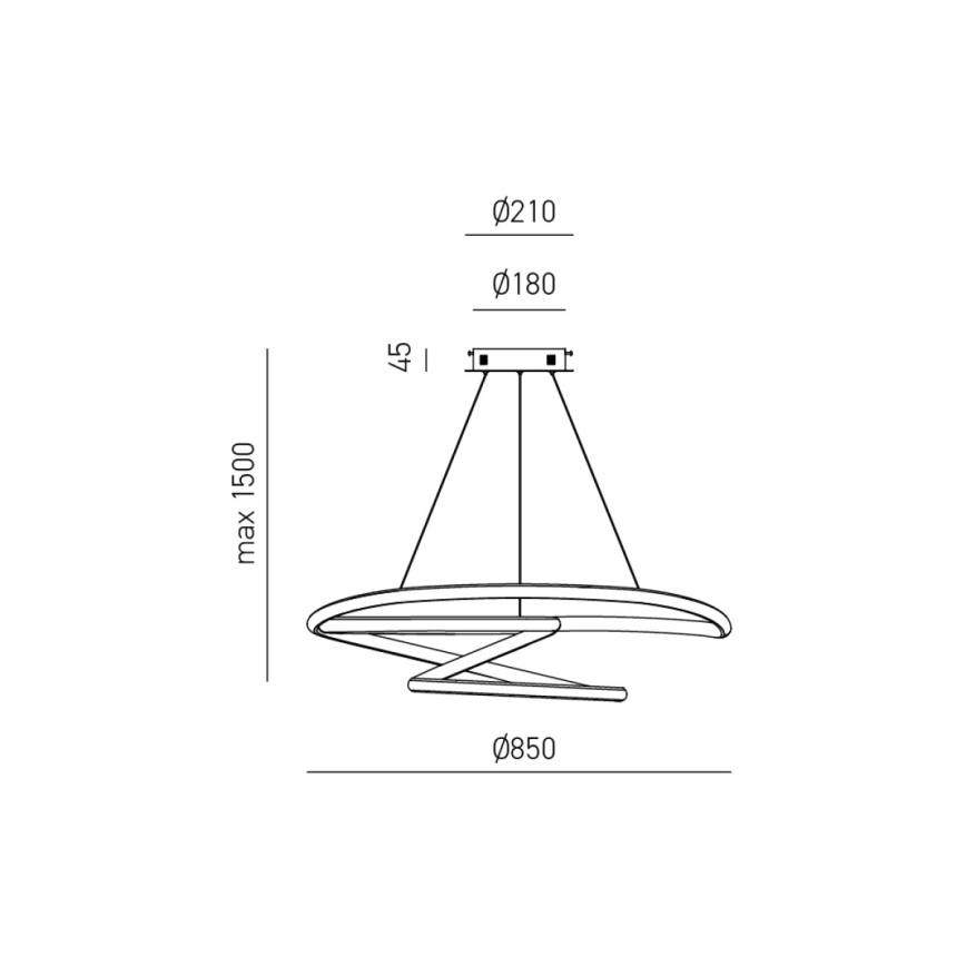 Gea Luce DIVA S/S TITANIO -  Candelabro suspenso LED com regulação DIVA LED/80W/230V cinzento