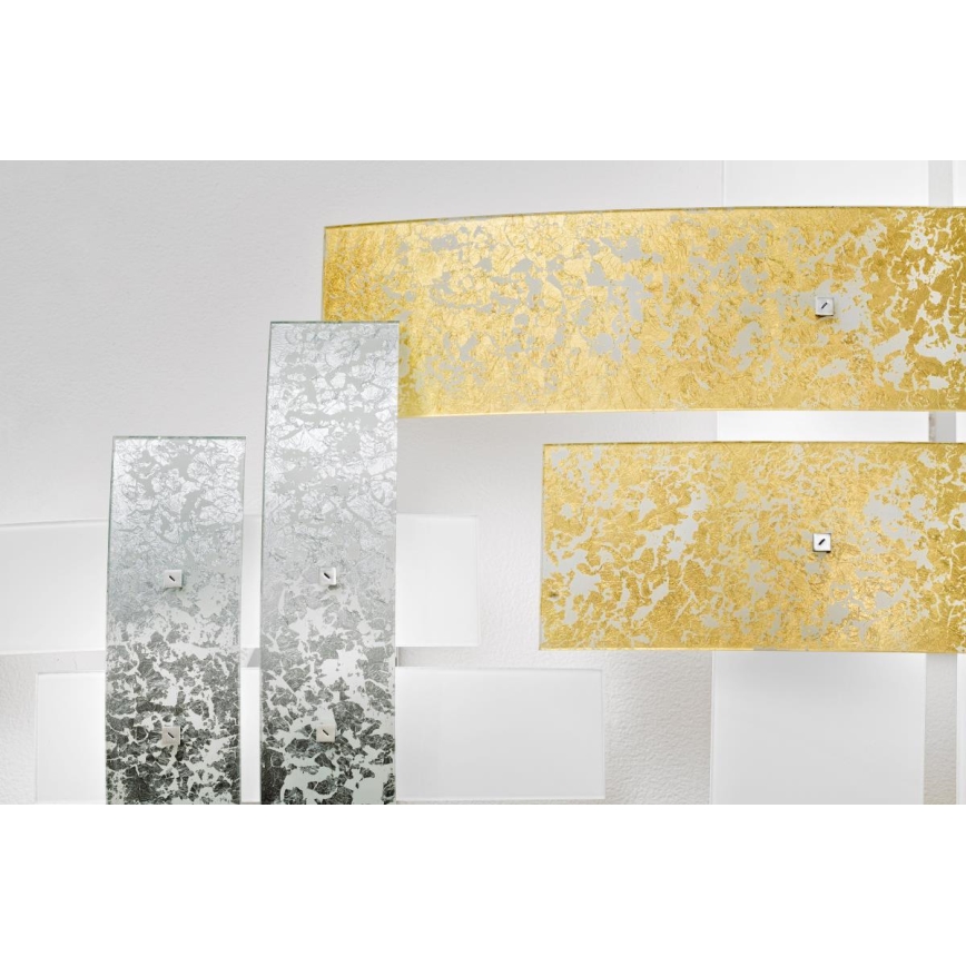 Gea Luce LARA P G arg - Iluminação de teto LARA 4xE27/52W/230V 91 cm prateado
