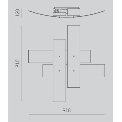 Gea Luce LARA P G arg - Iluminação de teto LARA 4xE27/52W/230V 91 cm prateado