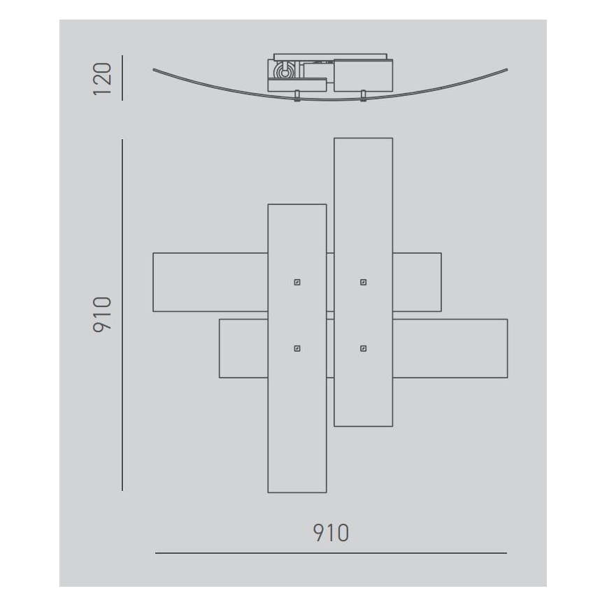 Gea Luce LARA P G arg - Iluminação de teto LARA 4xE27/52W/230V 91 cm prateado