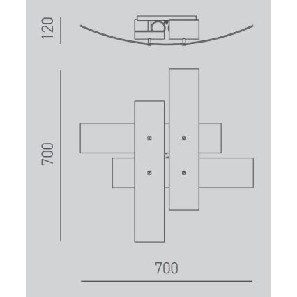 Gea Luce LARA P M oro - Iluminação de teto LARA 2xE27/70W/230V 70 cm dourada