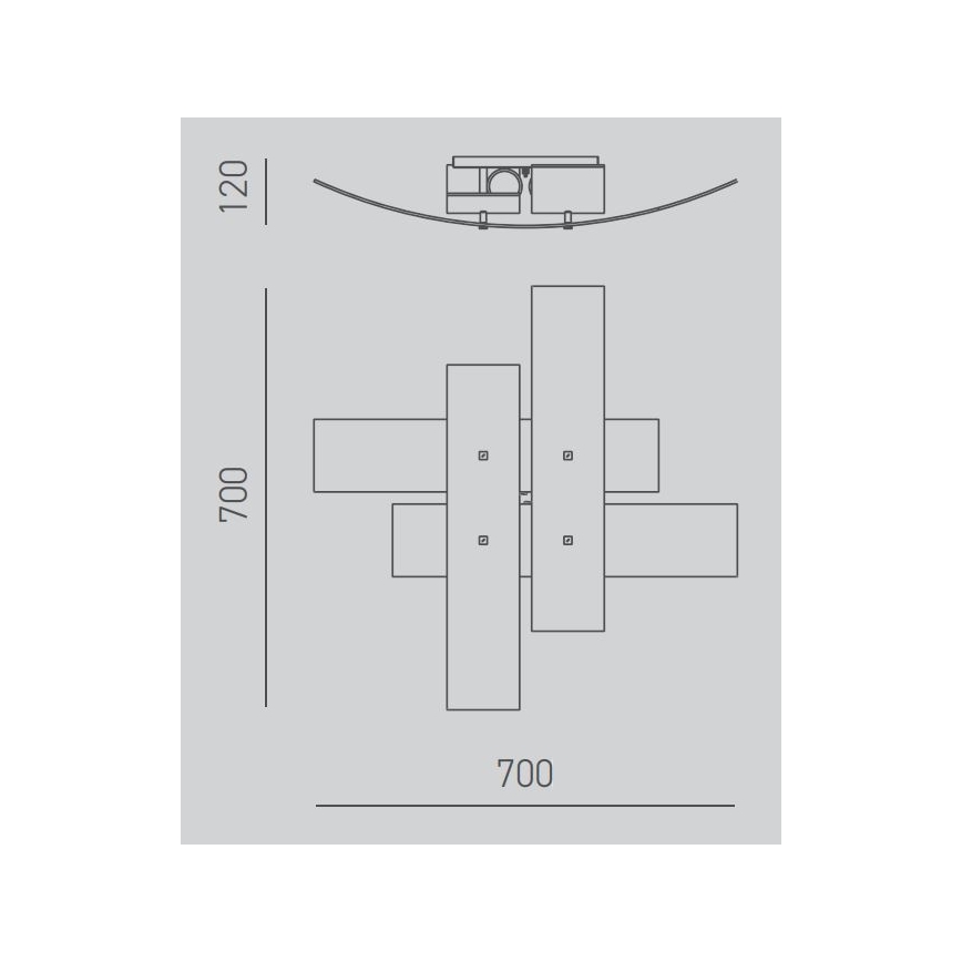 Gea Luce LARA P M oro - Iluminação de teto LARA 2xE27/70W/230V 70 cm dourada