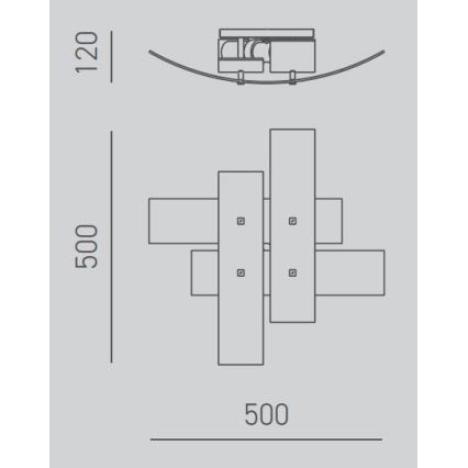 Gea Luce LARA P P arg - Iluminação de teto LARA 2xE27/52W/230V 50 cm prateado
