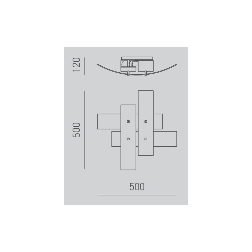 Gea Luce LARA P P arg - Iluminação de teto LARA 2xE27/52W/230V 50 cm prateado