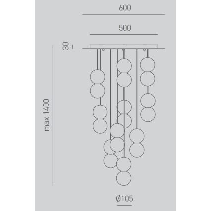 Gea Luce SFERA S10 G - Candelabro suspenso SFERA 10xG9/28W/230V