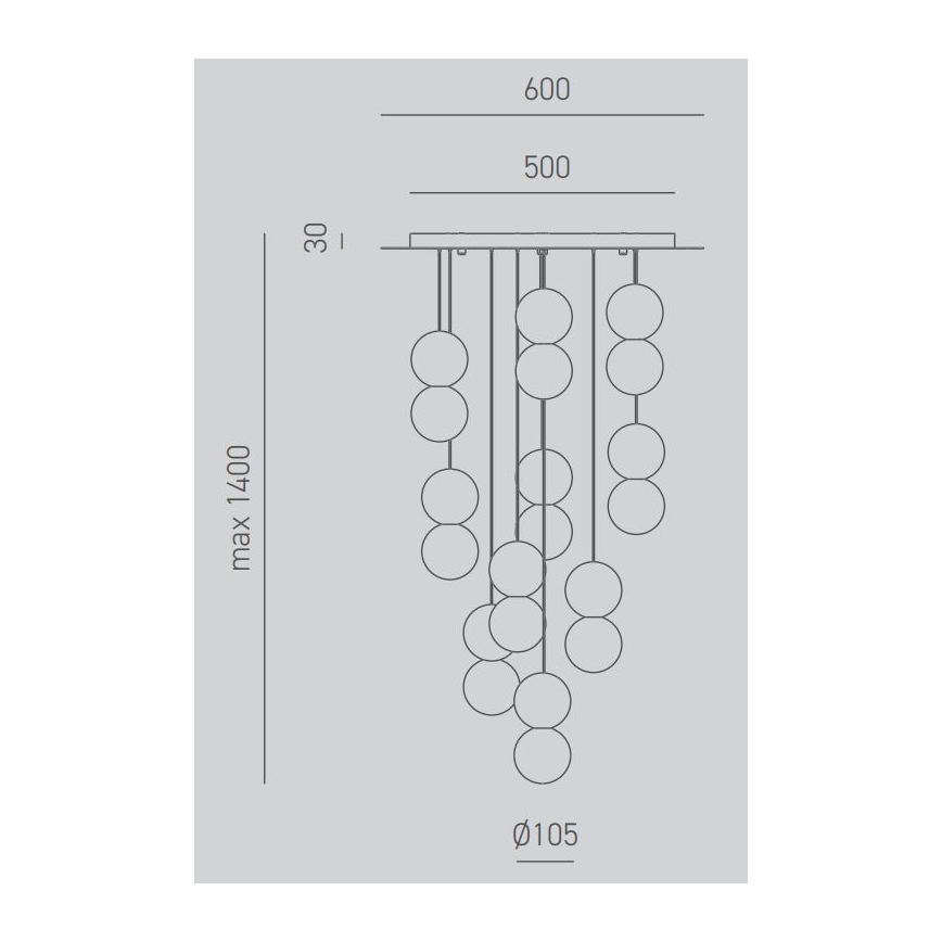 Gea Luce SFERA S10 G - Candelabro suspenso SFERA 10xG9/28W/230V