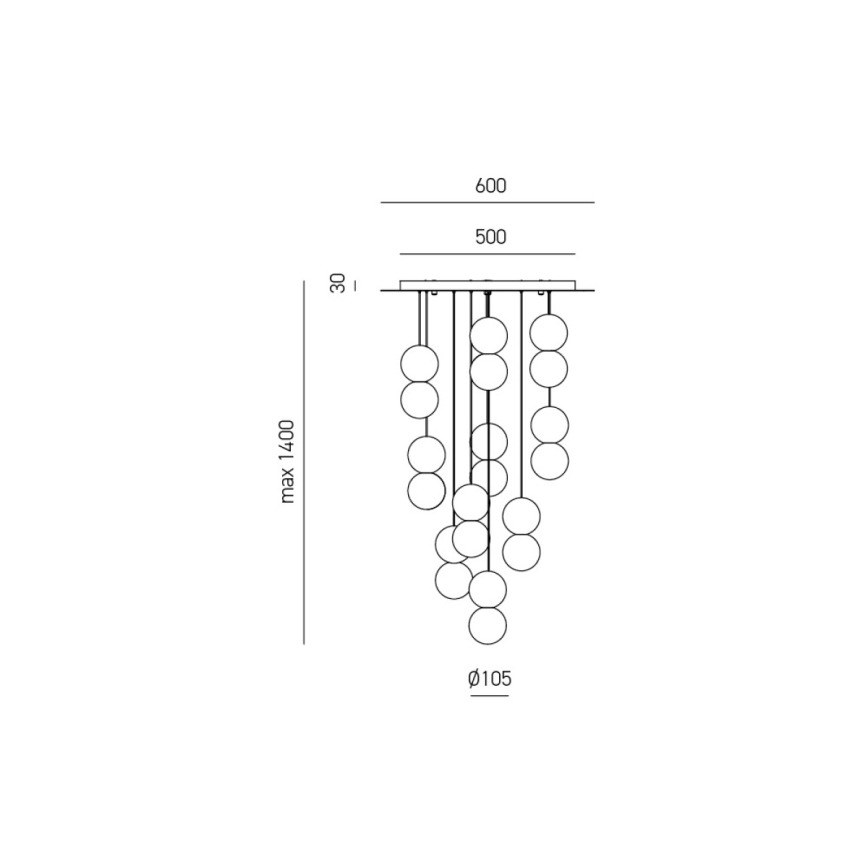 Gea Luce SFERA S10 G - Candelabro suspenso SFERA 10xG9/28W/230V