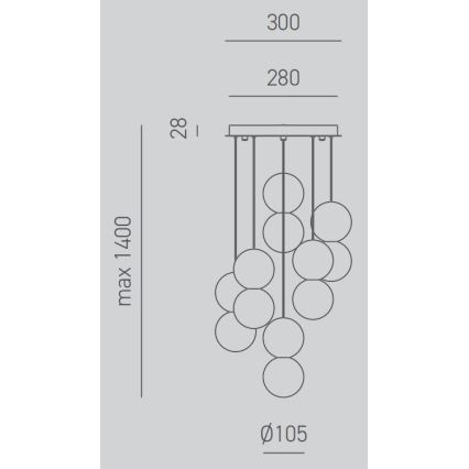 Gea Luce SFERA S6 G - Candelabro suspenso SFERA 6xG9/28W/230V