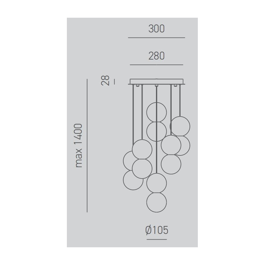 Gea Luce SFERA S6 G - Candelabro suspenso SFERA 6xG9/28W/230V