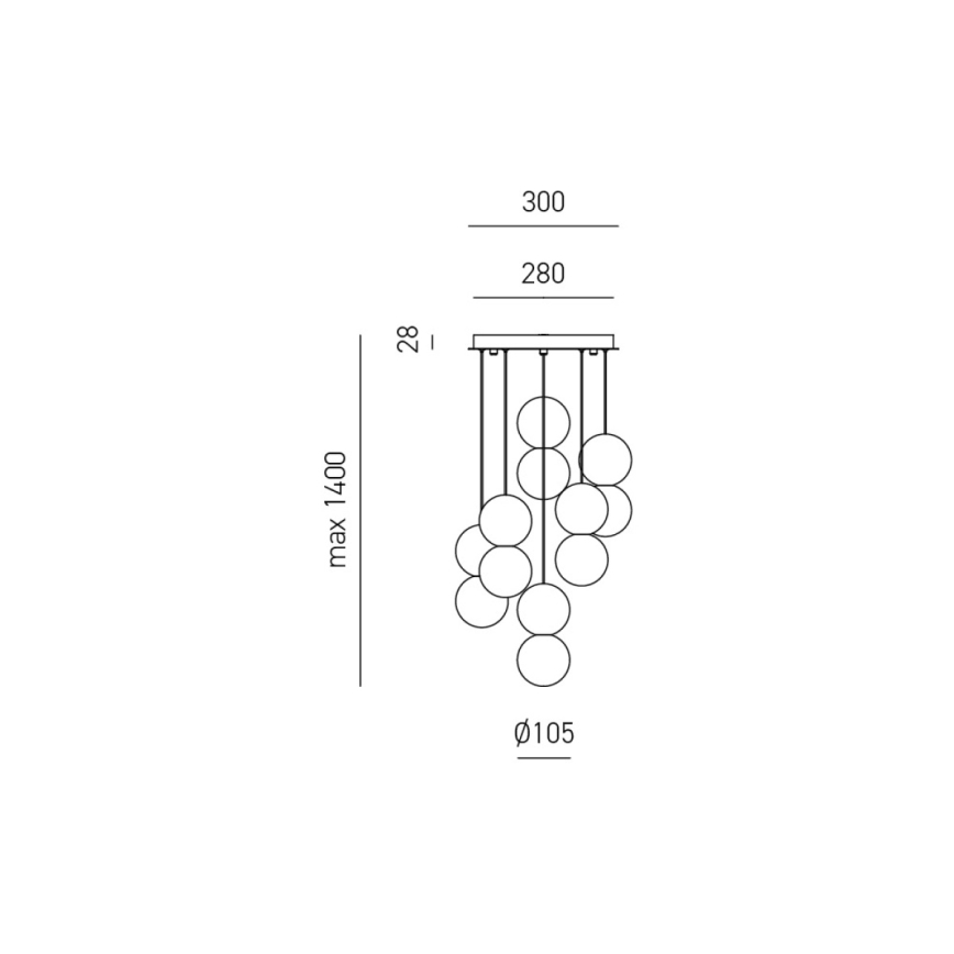 Gea Luce SFERA S6 G - Candelabro suspenso SFERA 6xG9/28W/230V