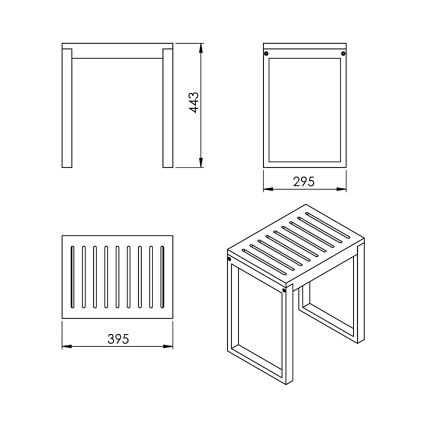 Gedy - Banco para casa de banho HIMALAYA 39,5x44,3 cm bambu