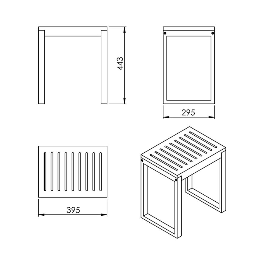 Gedy - Banco para casa de banho HIMALAYA 39,5x44,3 cm bambu