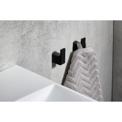 Gedy - CONJUNTO 2x Ganchos de parede PIRENEI mate preto