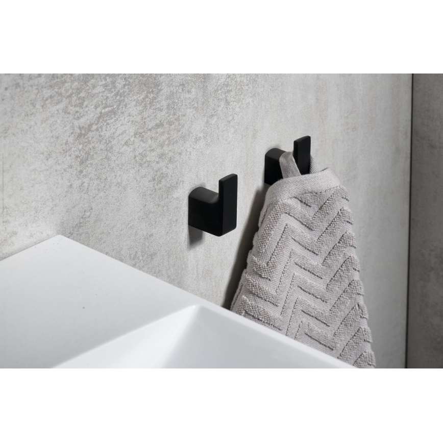 Gedy - CONJUNTO 2x Ganchos de parede PIRENEI mate preto