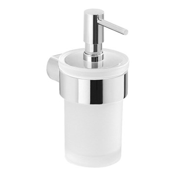 Gedy - Distribuidor de sabão para parede PIRENEI 110 mm leitoso copo/cromado brilhante