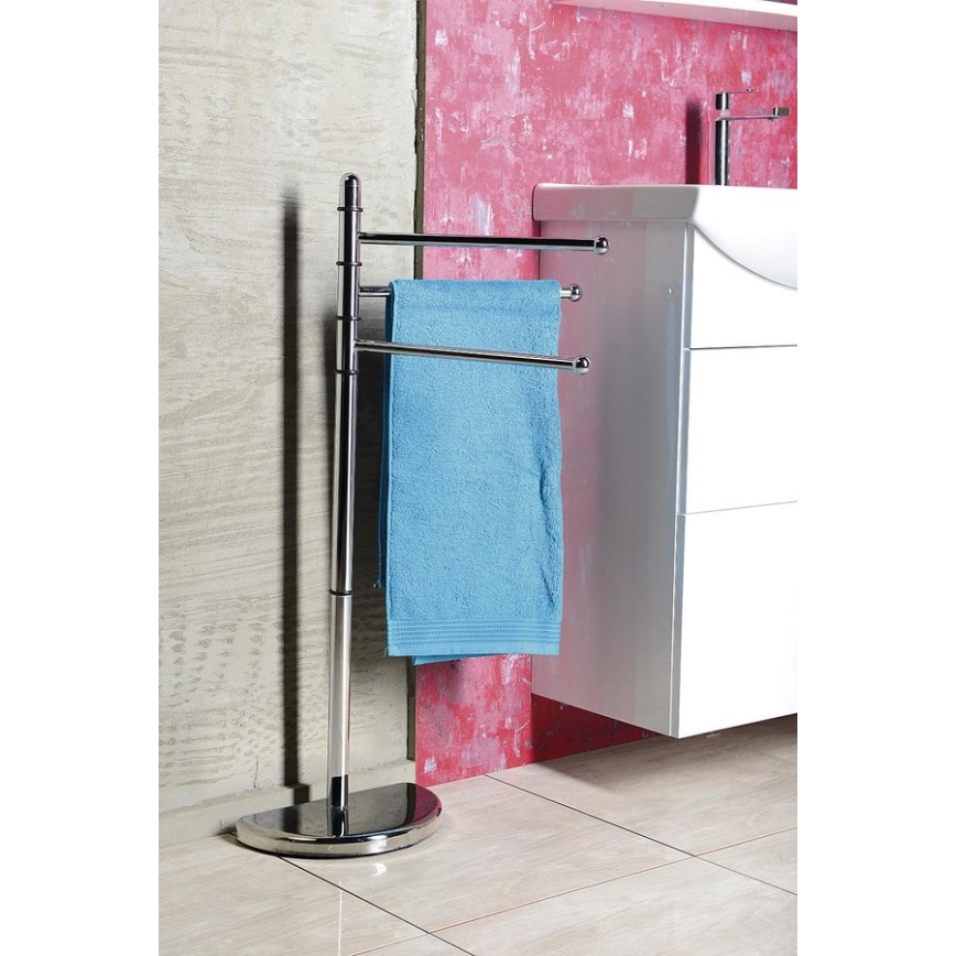 Gedy - Suporte com cabide para toalhas HIBISCUS 90,5 cm cromado brilhante