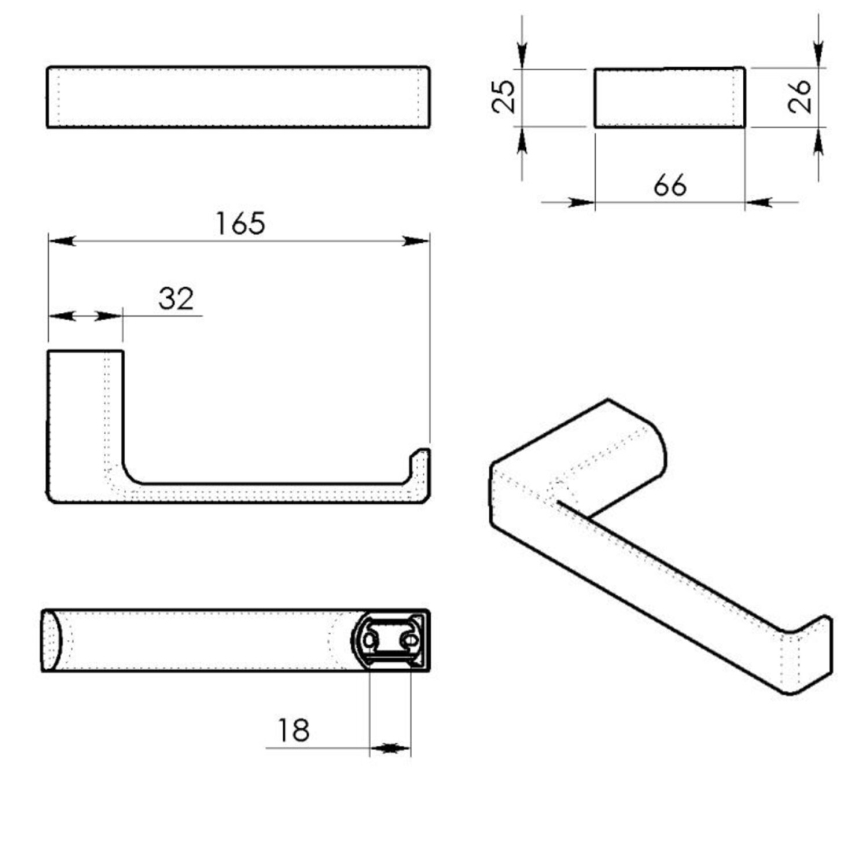 Gedy - Suporte de papel higiénico PIRENEI branco mate