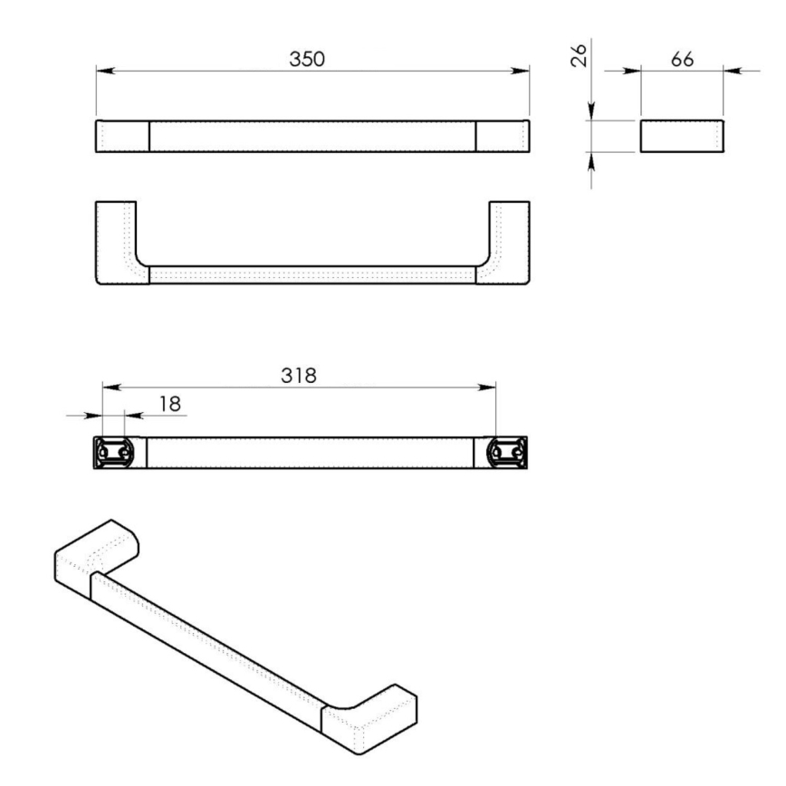 Gedy - Suporte de parede para toalha PIRENEI 6,6x35 cm cromado brilhante