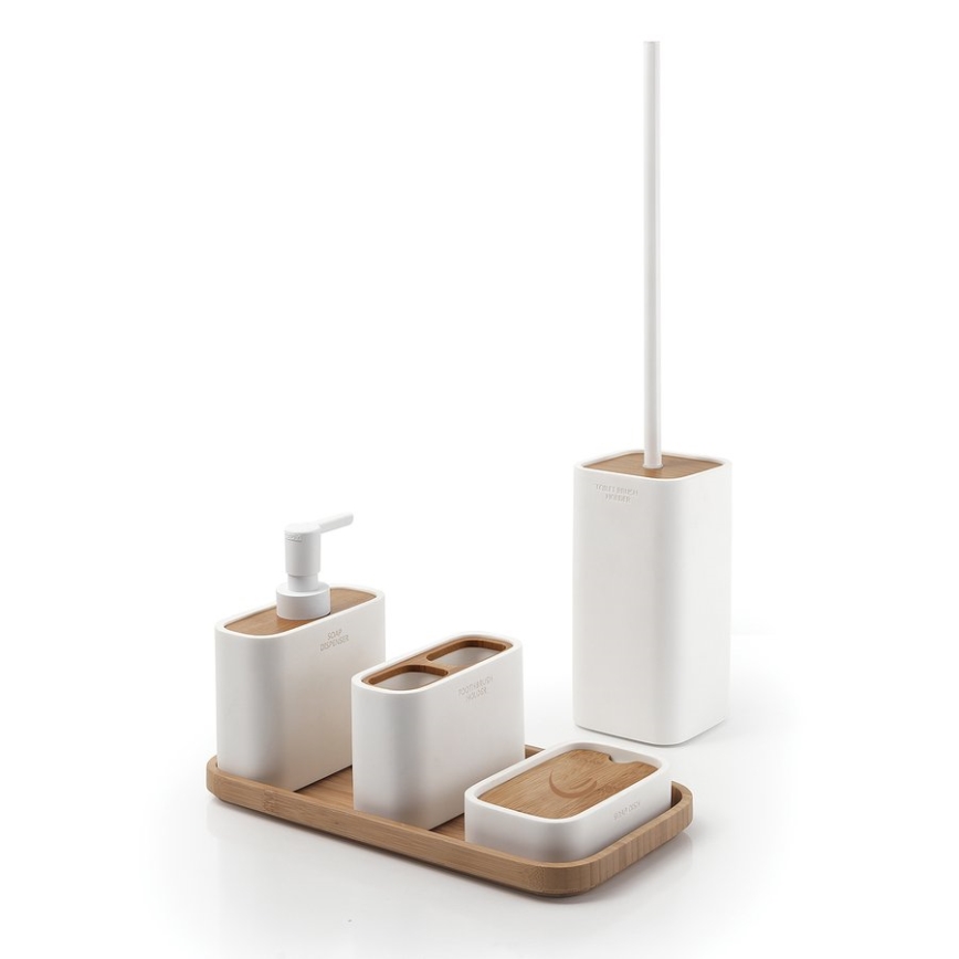 Gedy - Suporte para escova de dentes NINFEA branco/bambu