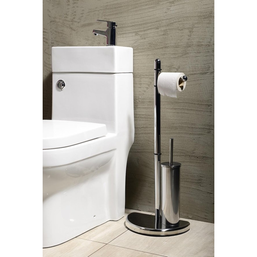 Gedy - Suporte para papel higiénico com piaçaba HIBISCUS cromado brilhante
