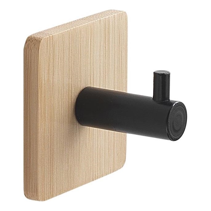 Gedy - Toalheiro autoadesivo HIMALAYA preto/bambu