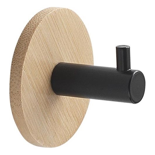 Gedy - Toalheiro autoadesivo HIMALAYA preto/bambu