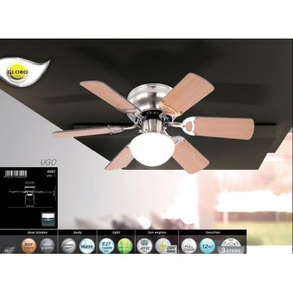 Globo - Ventilador de teto 1xE27/60W/230V