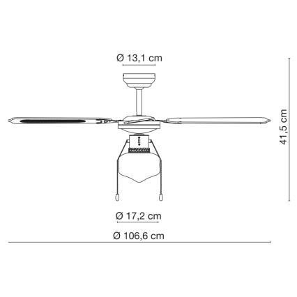 Globo - Ventoinha de teto 1xE27/60W/230V