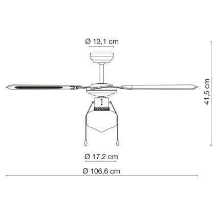 Globo - Ventoinha de teto 1xE27/60W/230V