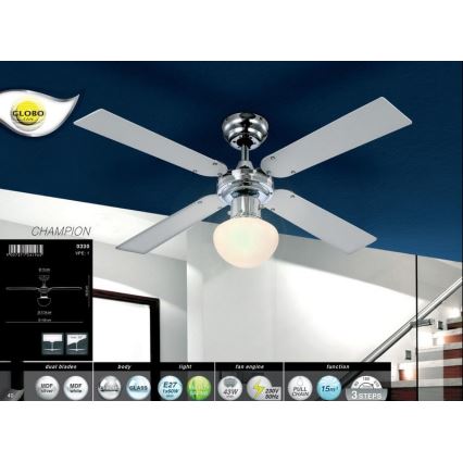 Globo - Ventilador de teto 1xE27/60W/230V