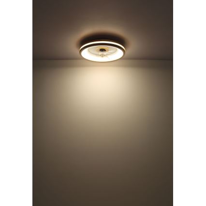 Globo -  Iluminação de teto LED com regulação e ventoinha LED/30W/230V 2700-6500K castanho + comando