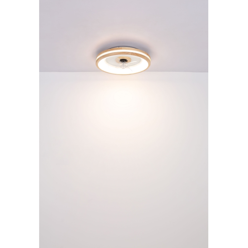 Globo -  Iluminação de teto LED com regulação e ventoinha LED/30W/230V 2700-6500K castanho + comando