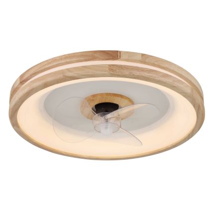 Globo -  Iluminação de teto LED com regulação e ventoinha LED/30W/230V 2700-6500K castanho + comando