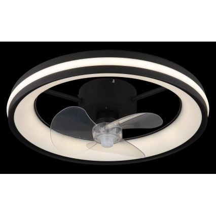 Globo - Iluminação de teto LED com regulação e ventoinha LED/30W/230V 2700-6500K preto + comando