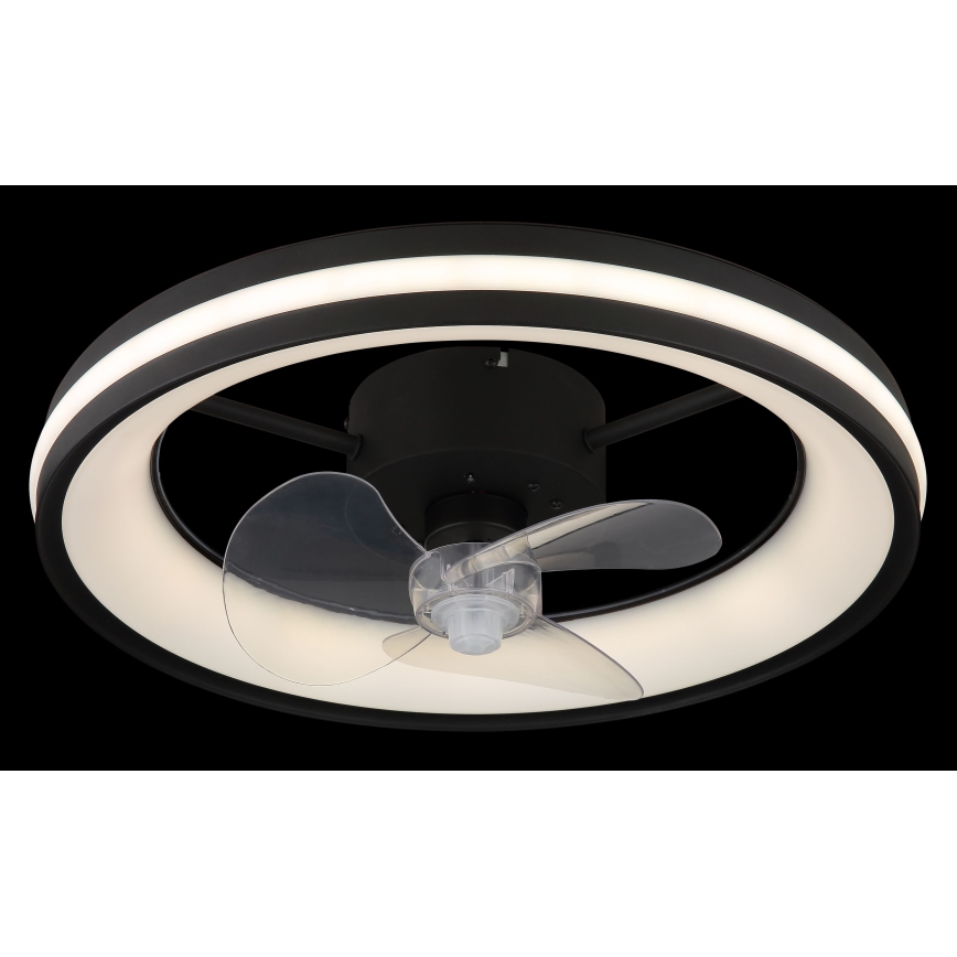 Globo - Iluminação de teto LED com regulação e ventoinha LED/30W/230V 2700-6500K preto + comando