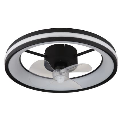 Globo - Iluminação de teto LED com regulação e ventoinha LED/30W/230V 2700-6500K preto + comando