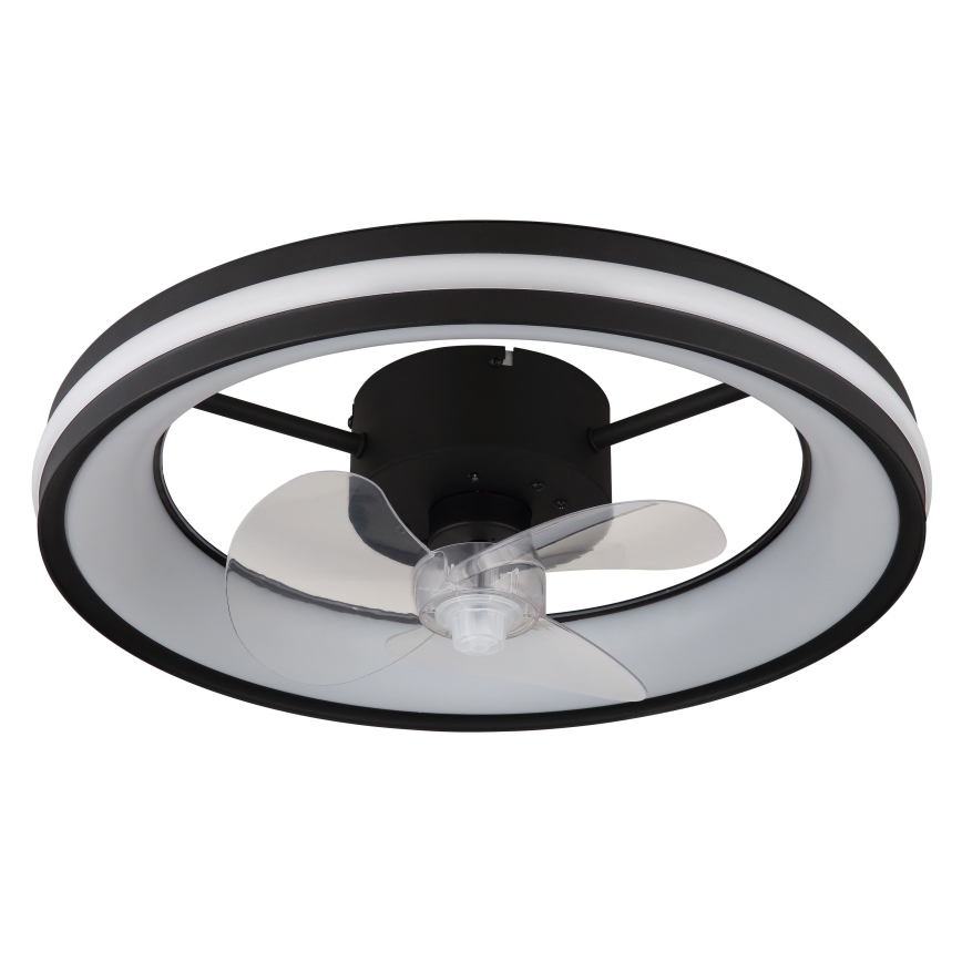 Globo - Iluminação de teto LED com regulação e ventoinha LED/30W/230V 2700-6500K preto + comando